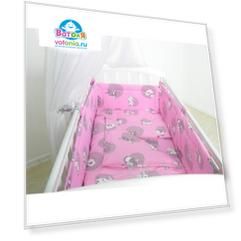 Комплект в кроватку Фея, Наши друзья, 6 предметов розовый