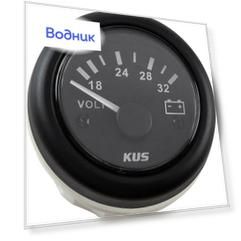 Вольтметр аналоговый 18-32 В, черный циферблат, черный ободок, д. 52 мм KY13201