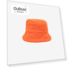 Панама из искусственного меха оранжевая Gulliver