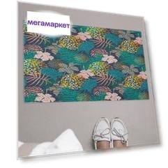 Придверный коврик JoyArty "Листья, цветы и леопард" для обуви, на резиновой основе,75x45см