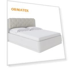 Мягкая Кровать Орматек Wood Home 1 с подъемным механизмом (Ткань: Велюр Белая эмаль (сосна) с брашированием/Лама Лён) 90x210