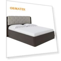 Мягкая Кровать Орматек Wood Home 1 с подъемным механизмом (Ткань: Велюр Венге (сосна) с брашированием/Лама Бежевый) 90x220