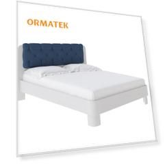 Мягкая Кровать Орматек Wood Home 1 (Ткань: Микрофибра Белая эмаль (сосна) с брашированием/Diva Синий) 120x200