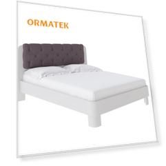 Мягкая Кровать Орматек Wood Home 1 (Ткань: Рогожка Белая эмаль (сосна) с брашированием/Тетра Слива) 90x220