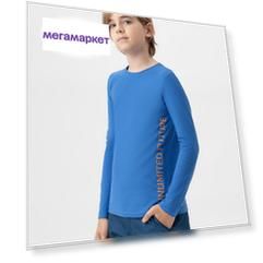 Футболка с длинным рукавом и принтом синяя Button Blue 222BBBB12011000 р.158
