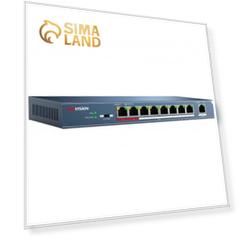 Коммутатор Hikvision DS-3E0109P-E(C), неуправляемый, 8х10/100BASE-TX