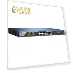Коммутатор Hikvision DS-3E0318P-E(B), 16х10/100/1000BASE-T