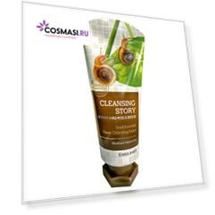 пенка для умывания welcos cleansing story snail essential deep cleansing