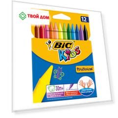 BIC Цветные пластиковые мелки Пластидекор, коробка 12 цветов
