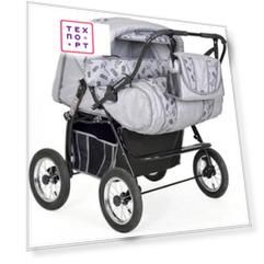 Коляска для двойни Indigo SANTA CRUZ PC Sc 04 (св.серый-св.серый узор)