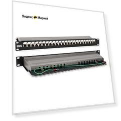 Hyperline PP3-19-24-8P8C-C6-SH-110D 1U/19"/24xRJ45 black