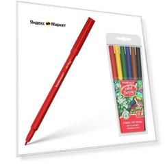 ErichKrause Фломастеры 6 цветов, Erich Krause, узел с шириной письма 1-2 мм