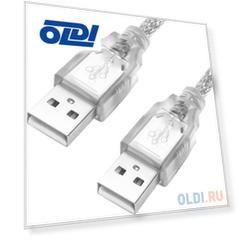 Greenconnect Кабель 1.0m USB 2.0, AM/AM, прозрачный, 28/28 AWG, экран, армированный, морозостойкий, GCR-UM3M-BB2S-1.0m