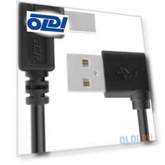 Greenconnect Кабель 1.0m USB 2.0, AM угловой/BM угловой, черный, 28/28 AWG, экран, армированный, морозостойкий, GCR-AUPC5AM-BB2S-1.0m