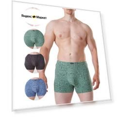 Трусы мужские боксеры Rogers 8633 5 шт. голубой, коричневый, фиолетовый, зеленый размер 3XL