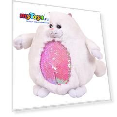Мягкая игрушка ABtoys Кошка с пайетками, 20 см
