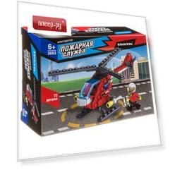Конструктор Bondibon Пожарная Служба Вертолет 72 дет. ВВ3663