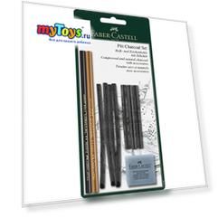 Набор угля и угольных карандашей Faber-Castell "Pitt Charcoal" 10 предметов, блистер