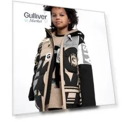Куртка демисезонная из плащовки с графичным принтом Gulliver (152)