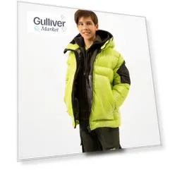 Куртка зимняя из глянцевой плащовки салатовая Gulliver (140)