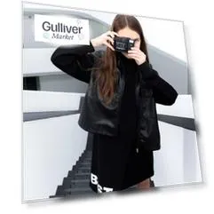 Платье с асимметричным кроем черное Gulliver (146)