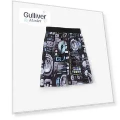 Шорты-плавательные с принтом черные Gulliver (146-152)