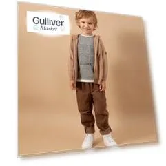 Кардиган вязаный с капюшоном коричневый Gulliver (104)