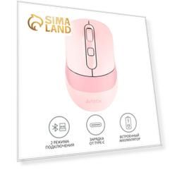 Мышь A4Tech Fstyler FB10C, оптическая, беспроводная, 2400dpi, USB, розовая