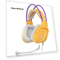 Наушники с микрофоном A4Tech Bloody G575 желтый/фиолетовый 2м мониторные USB оголовье (G575 /ROYAL VIOLET/ USB)