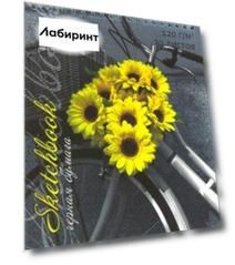 Скетчбук 30 листов, А5, гребень, Желтые цветы, черная бумага (98641)