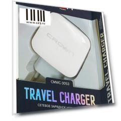 Сетевое зарядное устройство CROWN CMWC-3053 3.1/1 А белый
