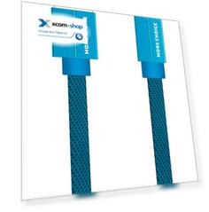 Кабель интерфейсный More Choice K20a USB 2.1A для Type-C плоский нейлон 1м Blue