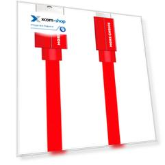 Кабель интерфейсный More Choice K20a USB 2.1A для Type-C плоский нейлон 1м Red