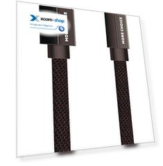 Кабель интерфейсный More Choice K20i USB 2.1A для Lightning 8-pin плоский нейлон 1м Black
