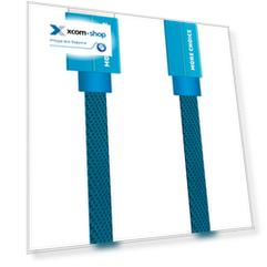 Кабель интерфейсный More Choice K20i USB 2.1A для Lightning 8-pin плоский нейлон 1м Blue
