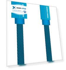 Кабель интерфейсный More Choice K20m USB 2.1A для micro плоский USB нейлон 1м Blue
