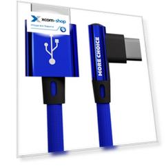 Кабель интерфейсный More Choice K27a USB 2.1A для Type-C нейлон 1м Blue