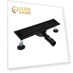 Трап TIM BAD554002BK, 70 х 400 мм, под плитку, сифон с углом поворота 360°, черный-матовый