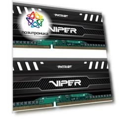 Оперативная память Patriot Viper 3 DDR3 - 2x 4Gb, 1600 МГц, DIMM, CL9 (pv38g160c9k)