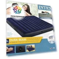 Матрас надувной Intex Dura-Beam Standart Classic дл.:2030мм ш.:1830мм в.:250мм синий/черный (64755)