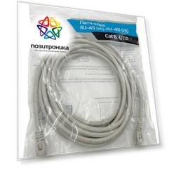 Патч-корд Buro RJ-45 (m)-RJ-45 (m), cat6, 4 пары, 5м серый (utp-6-5m-g)