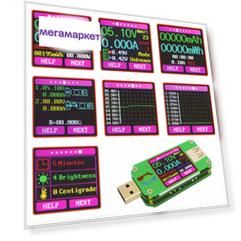 USB тестер UM24C с цветным экраном и bluetooth