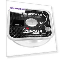 Леска монофильная Premier Fishing Monopower Universal 0,14 мм, 100 м, 2,2 кг, clear
