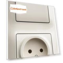 Блок Schneider Electric GLOSSA розетка+1-клавишный выключатель, бежевый