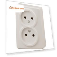 Розетка  Эра Эксперт 2х2P, 11-2202-02 16АХ-250В, ОУ, сл.кость (18)