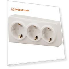 Розетка Эра Эксперт 3х2P+E Schuko со шторками, 11-2209-02 16АХ-250В, ОУ,сл.кость (6)