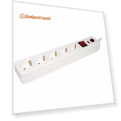 Фильтр сетевой Иэк 5-мест., 05К, 2p+РЕ, 1.5 м, 3*1 мм2, выключатель