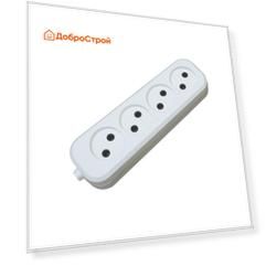 Колодка (розетка удлинителя) Lux У4-0 4-местная б/заз.,250B 10A