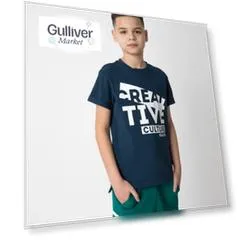 Футболка темно-синяя с принтом Gulliver (134)