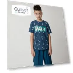 Футболка темно-синяя с принтом Gulliver (164)